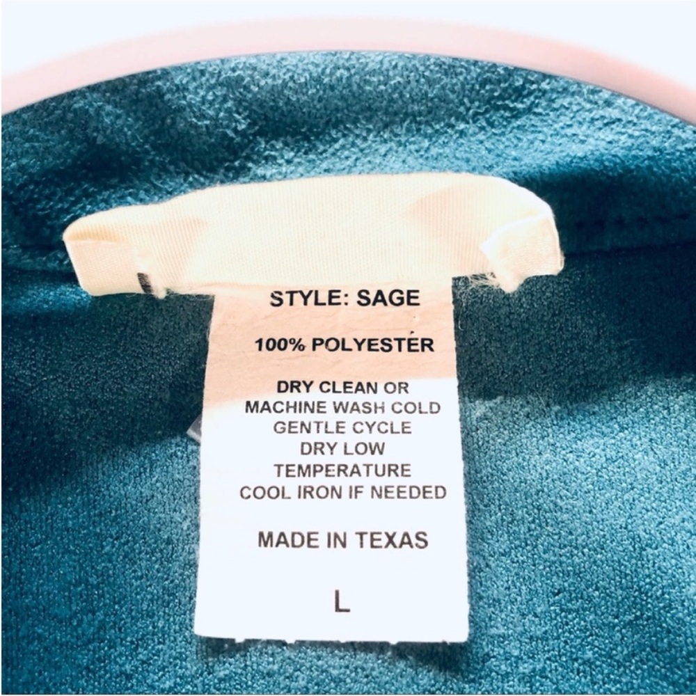 SAGE WEST Teal Vintage Button Down Classic WESTERN Style Shirt Size LARGE - Picture 5 of 11